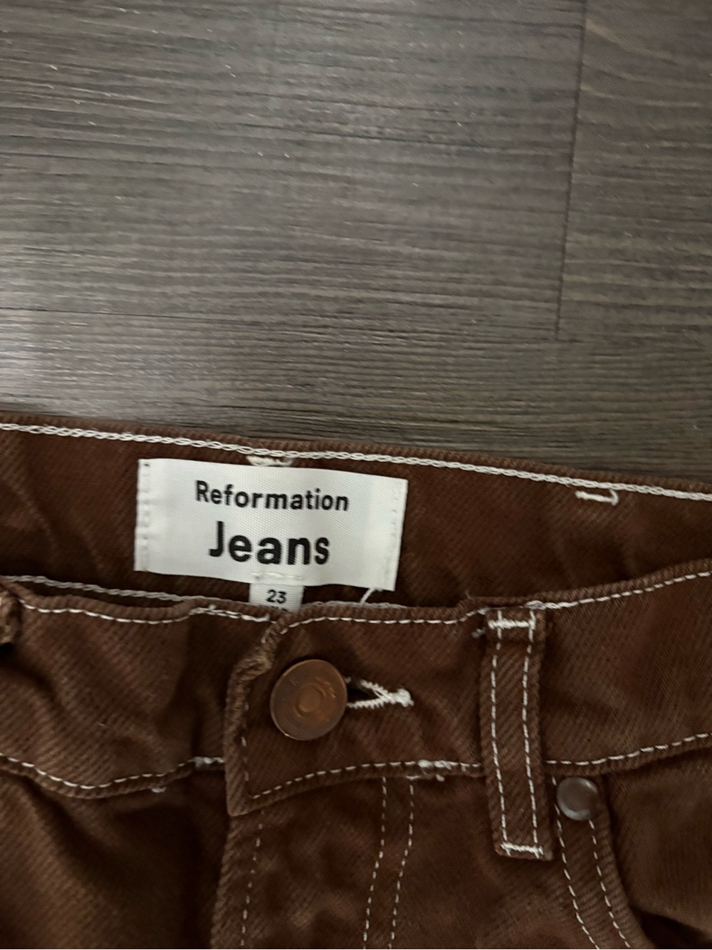 Reformation Brown High-Rise Jeans - Picture 2 of 3